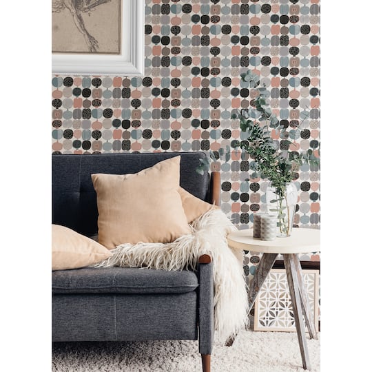 NuWallpaper Marimekko Pink & Gray Kompotti Peel & Stick Wallpaper